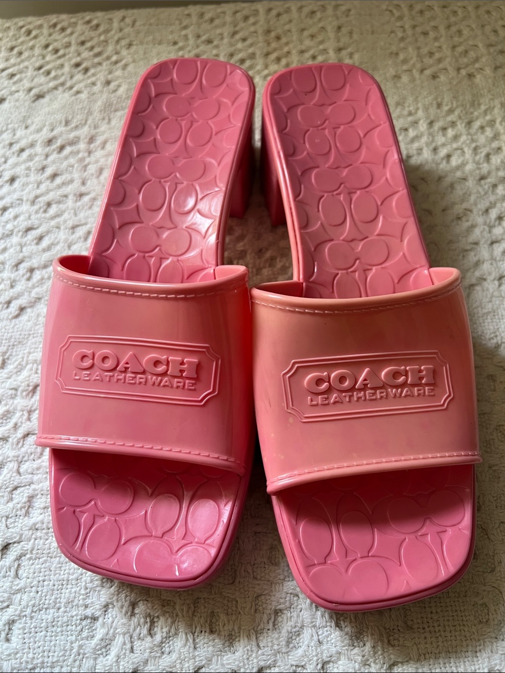 Coach jelly chunky heels size 10